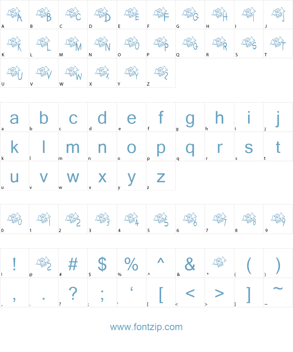 KR Lil Angel Font Character